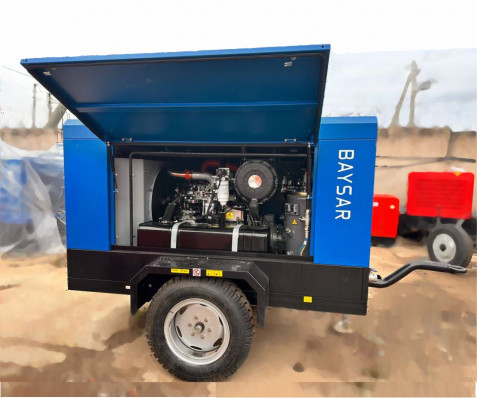 Компрессор передвижной дизельный BAYSAR DS185-7 для пескоструйных работ 